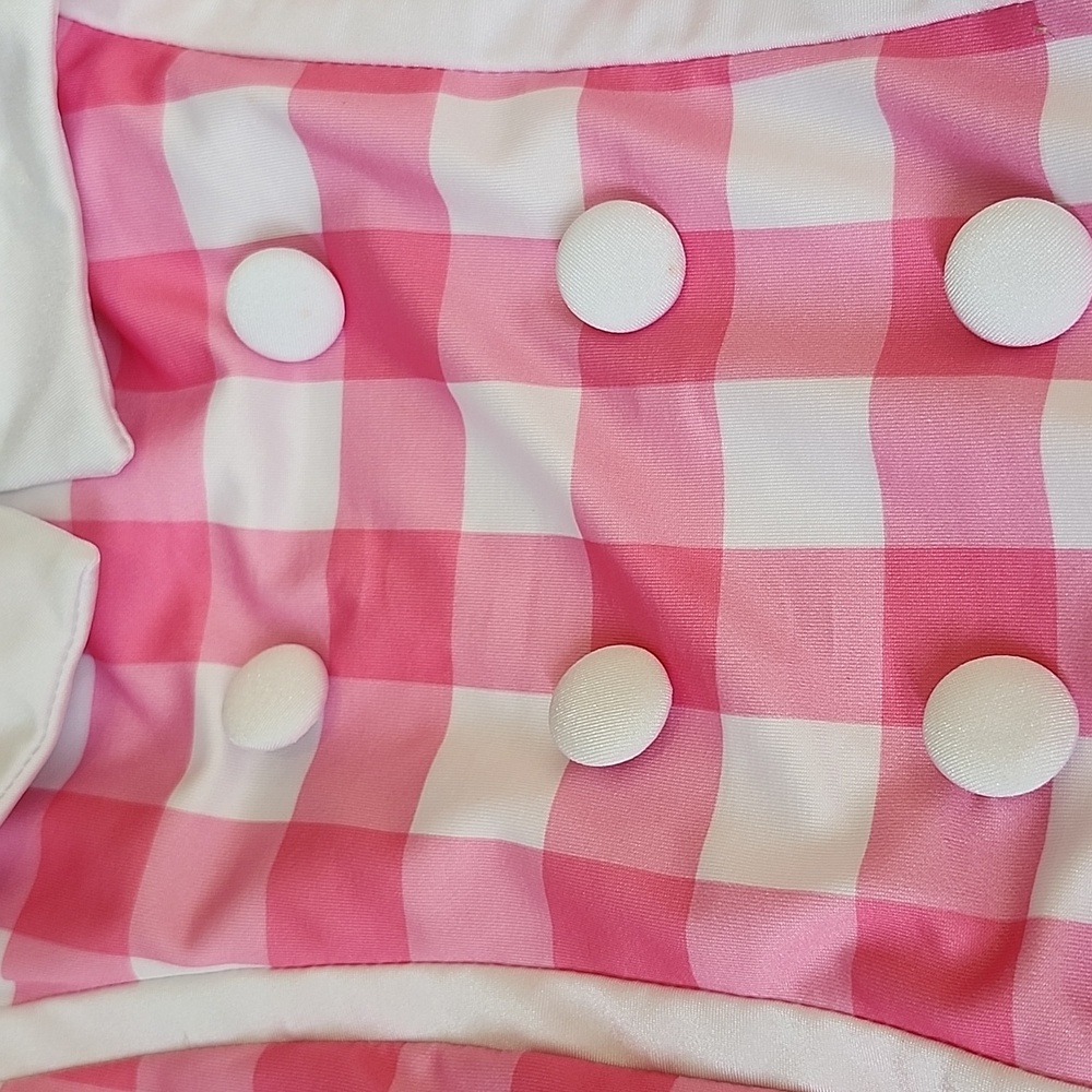 Pink and White Checkered Romper, Costume - Picture 2 of 8